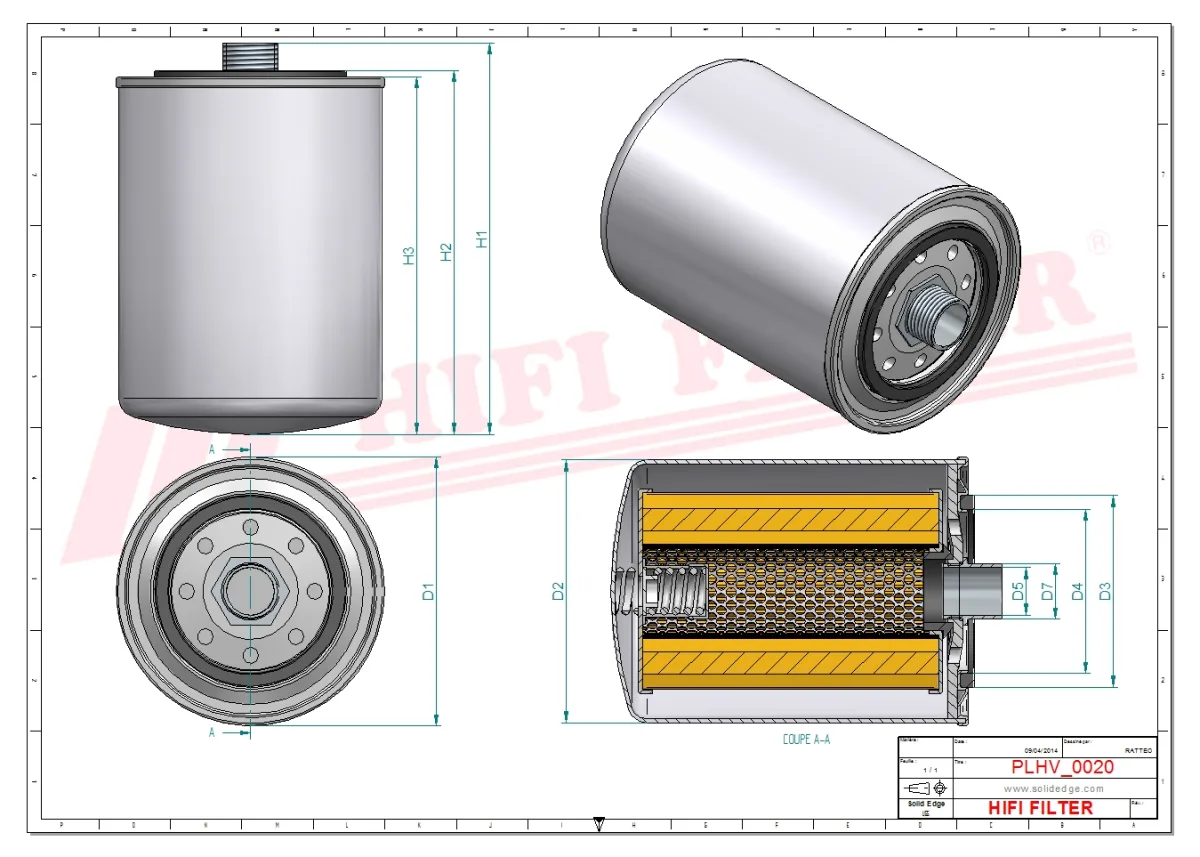 Rysunek techniczny Hifi Filter SH56367