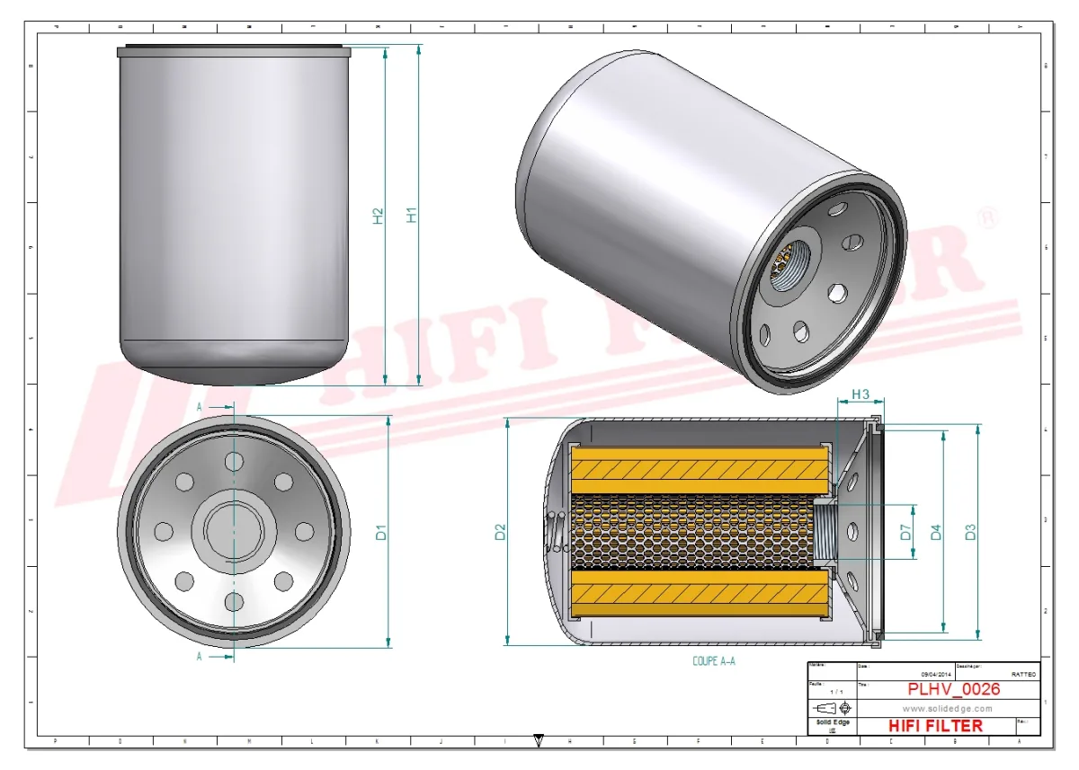 Rysunek techniczny Hifi Filter SH60010