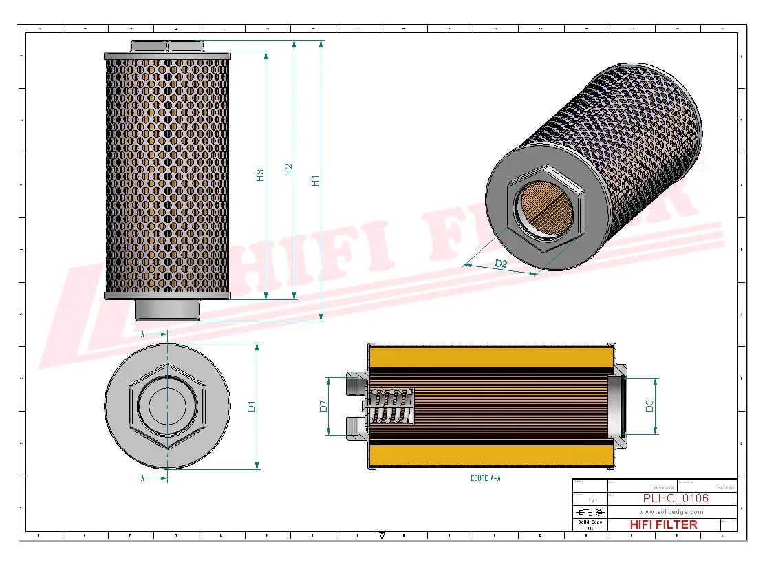 Rysunek techniczny Hifi Filter SH60014