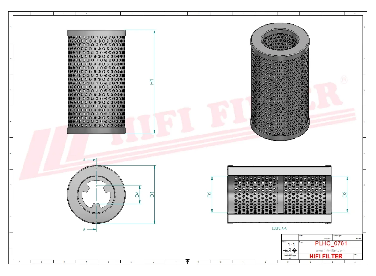 Rysunek techniczny Hifi Filter SH60115