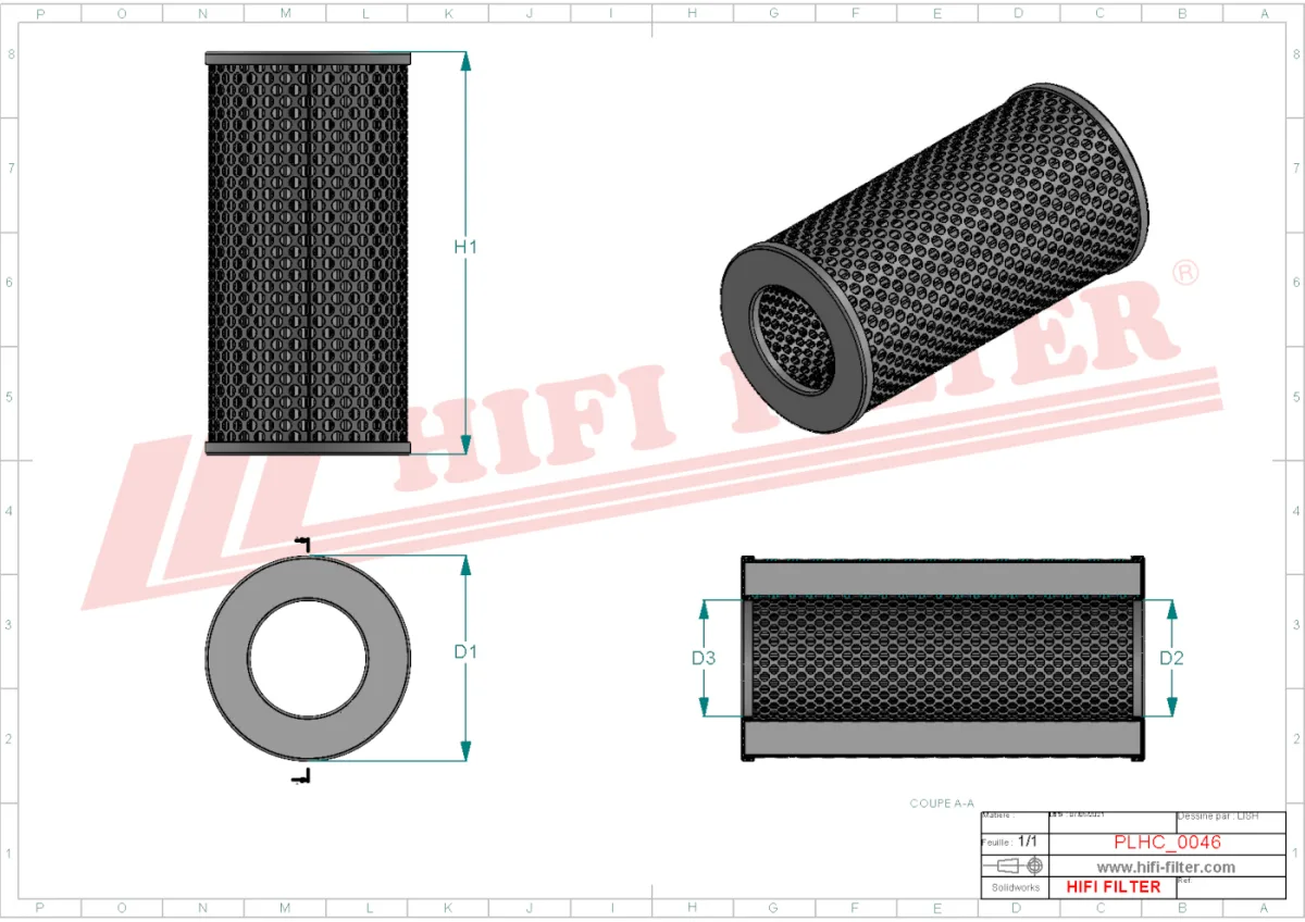 Rysunek techniczny Hifi Filter SH60131