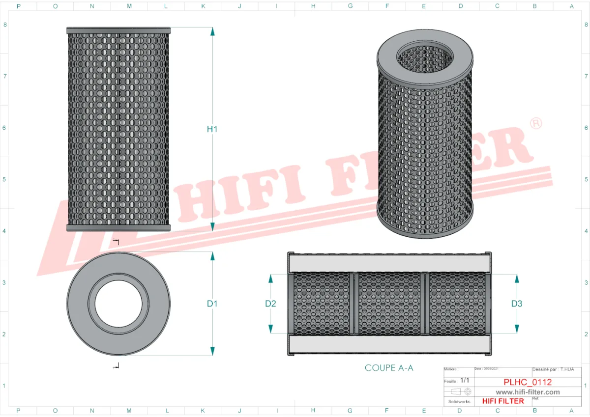 Rysunek techniczny Hifi Filter SH60135