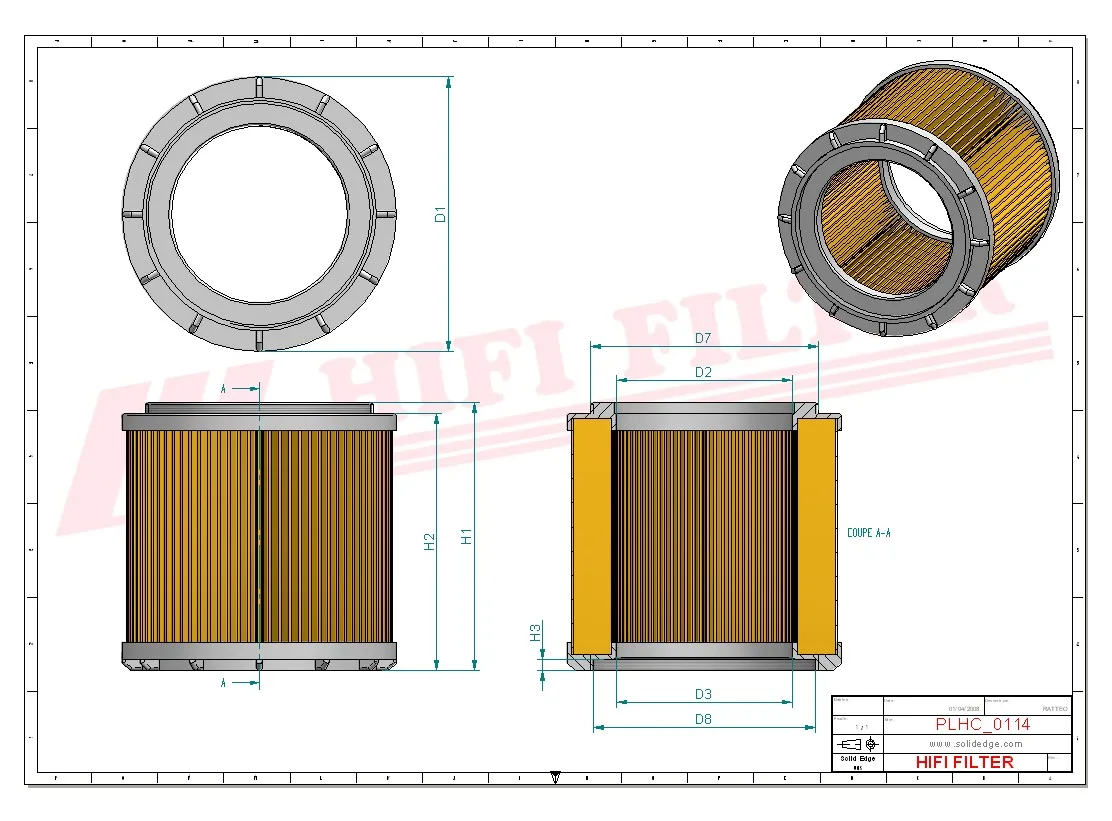 Rysunek techniczny Hifi Filter SH60186