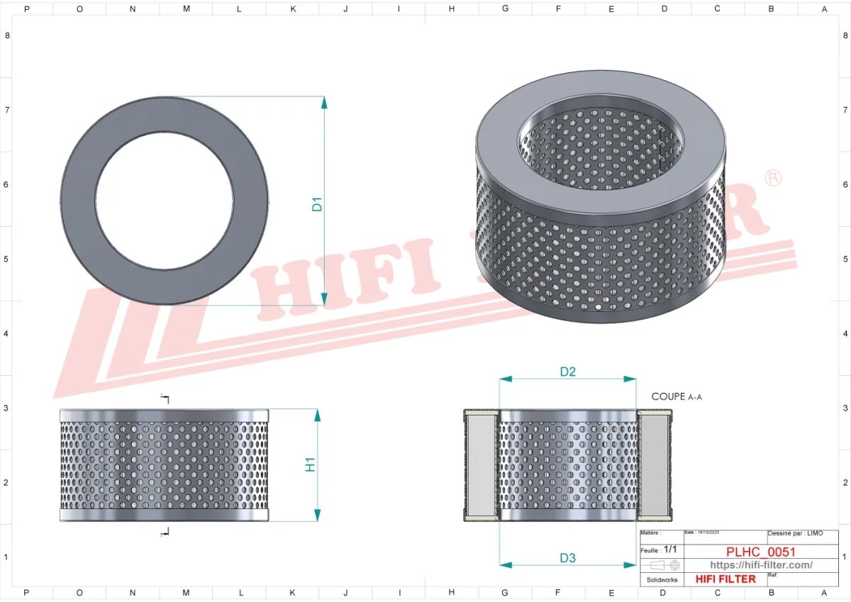Rysunek techniczny Hifi Filter SH60213