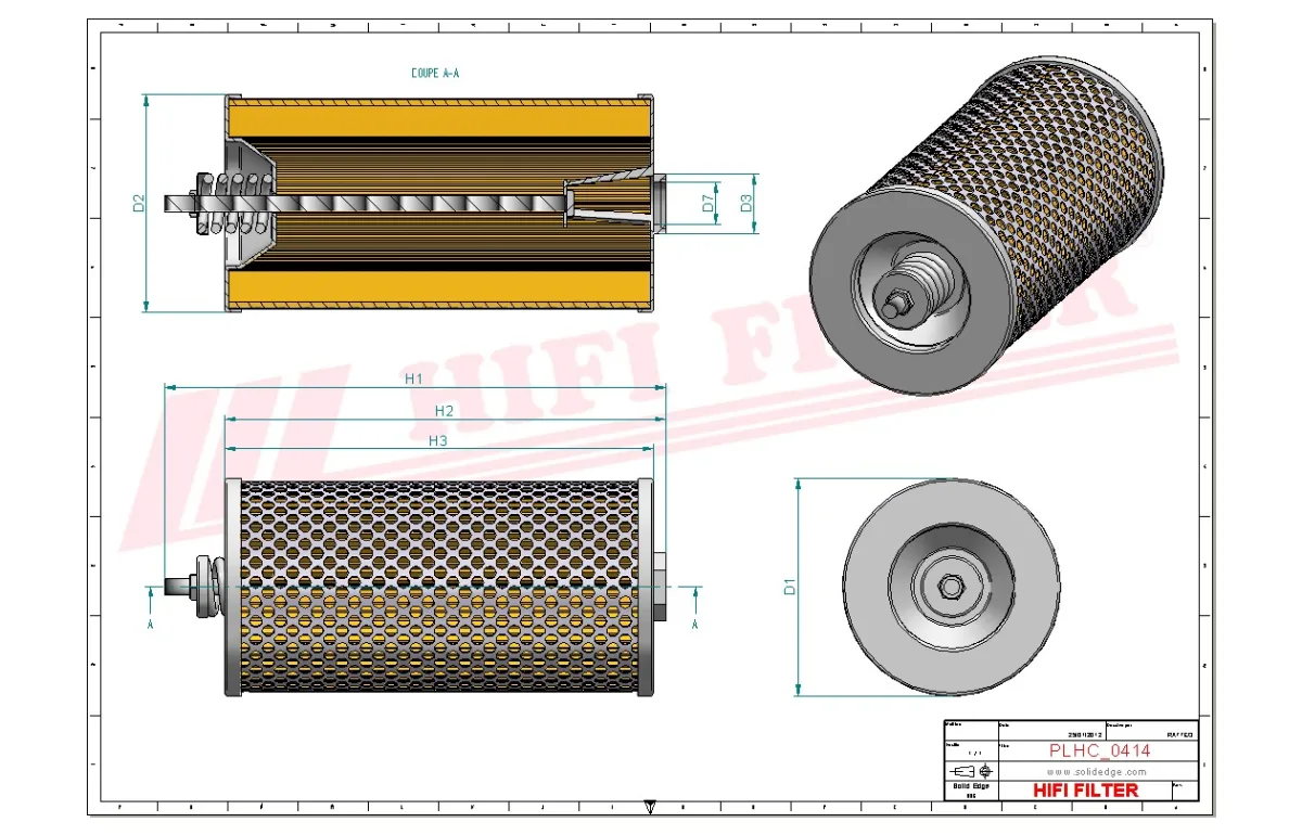 Rysunek techniczny Hifi Filter SH60221