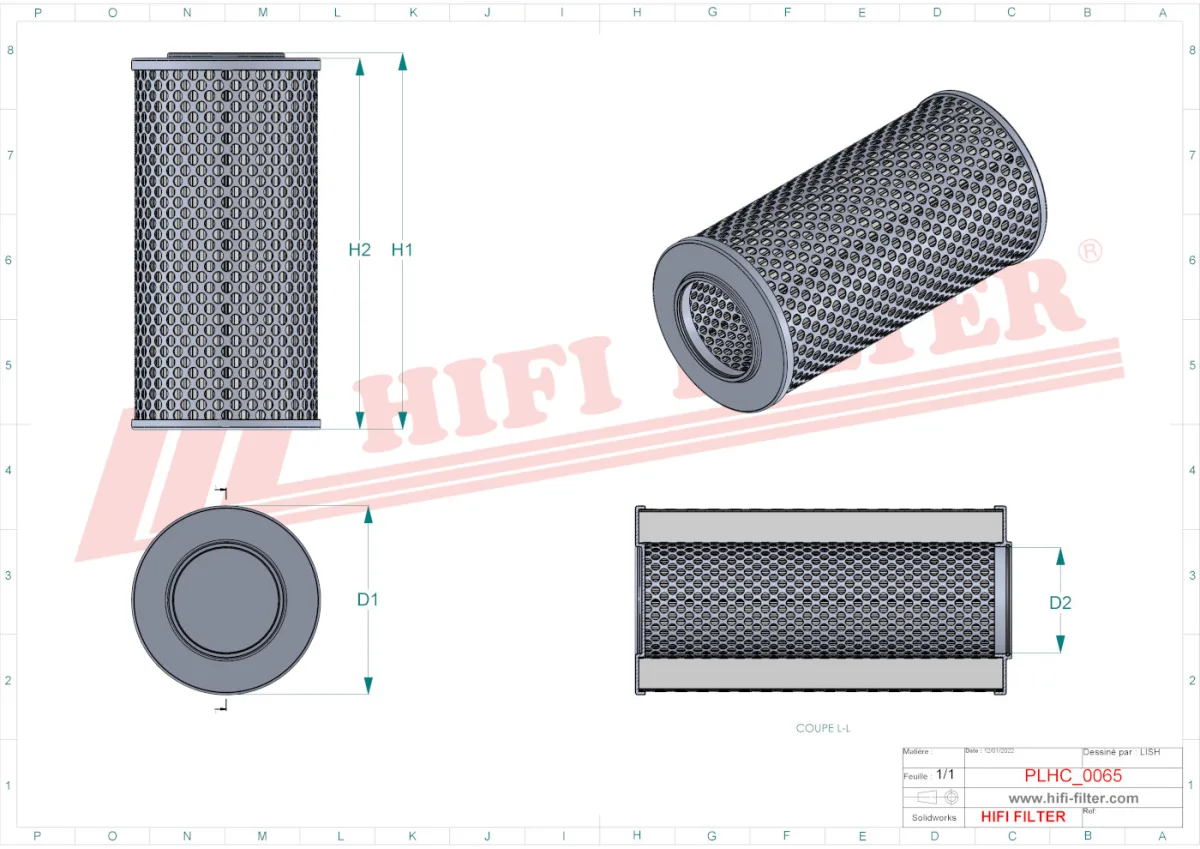 Rysunek techniczny Hifi Filter SH60316