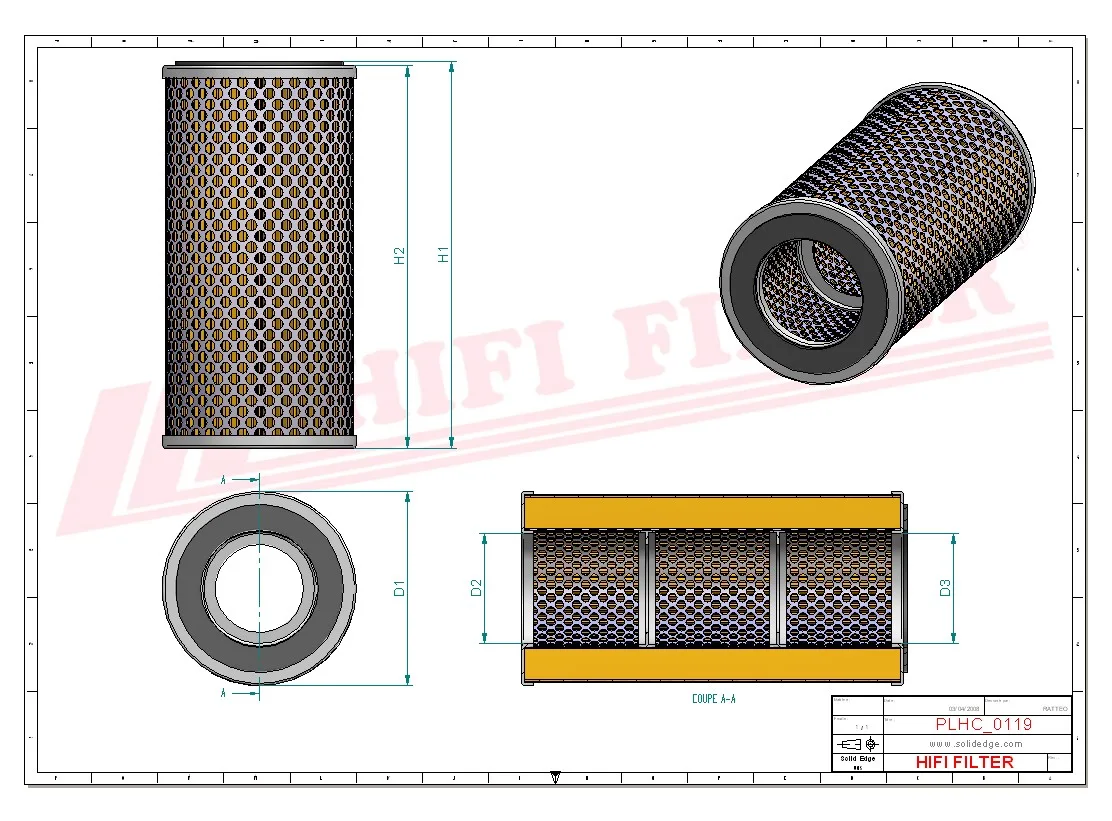Rysunek techniczny Hifi Filter SH60511