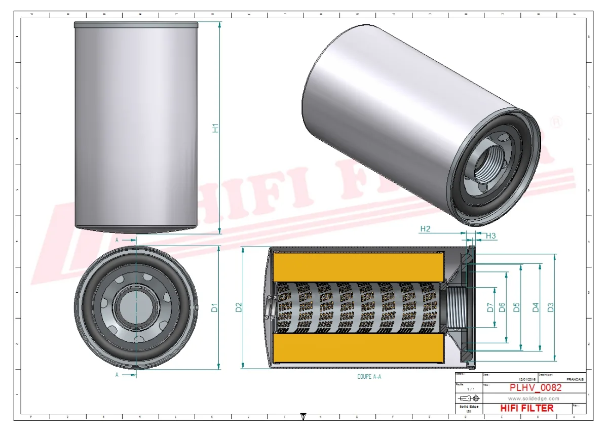Rysunek techniczny Hifi Filter SH60584
