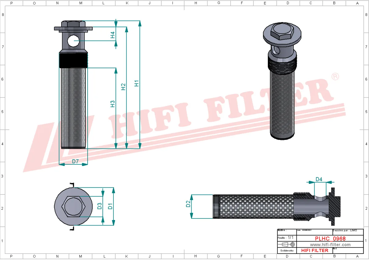 Rysunek techniczny Hifi Filter SH60842