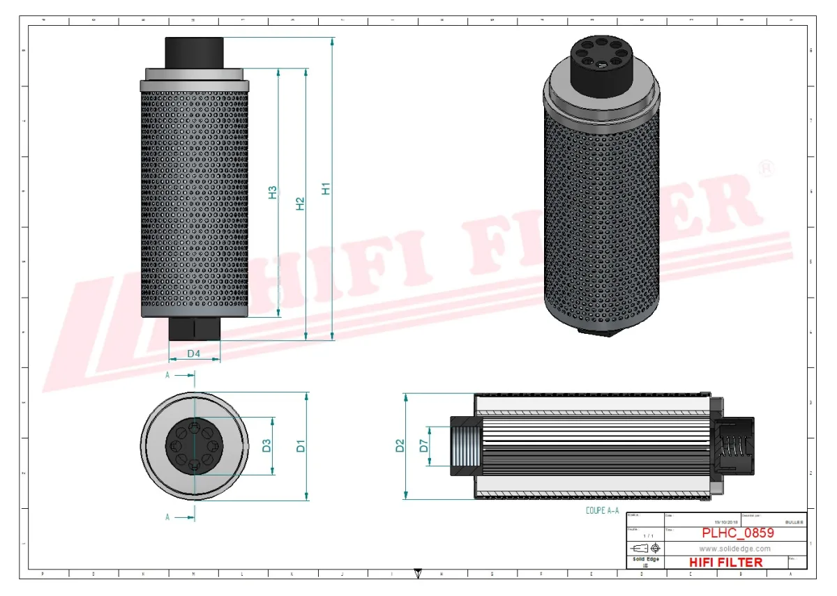 Rysunek techniczny Hifi Filter SH60848