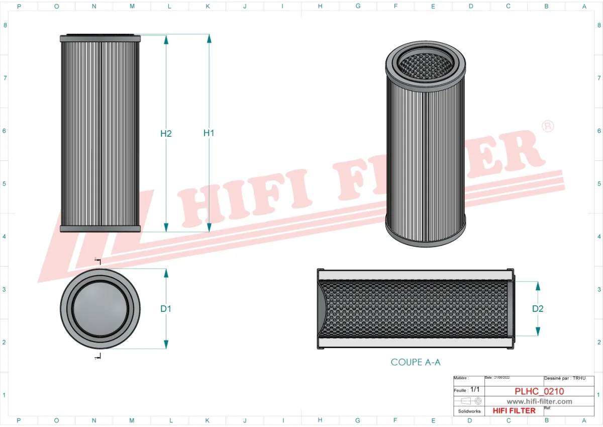 Rysunek techniczny Hifi Filter SH62151