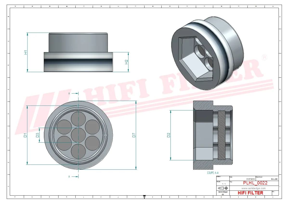 Rysunek techniczny Hifi Filter SH62305