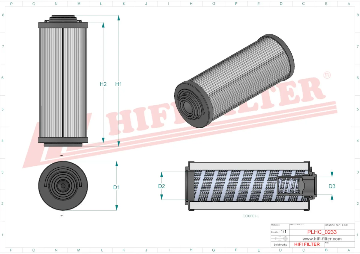 Rysunek techniczny Hifi Filter SH63315