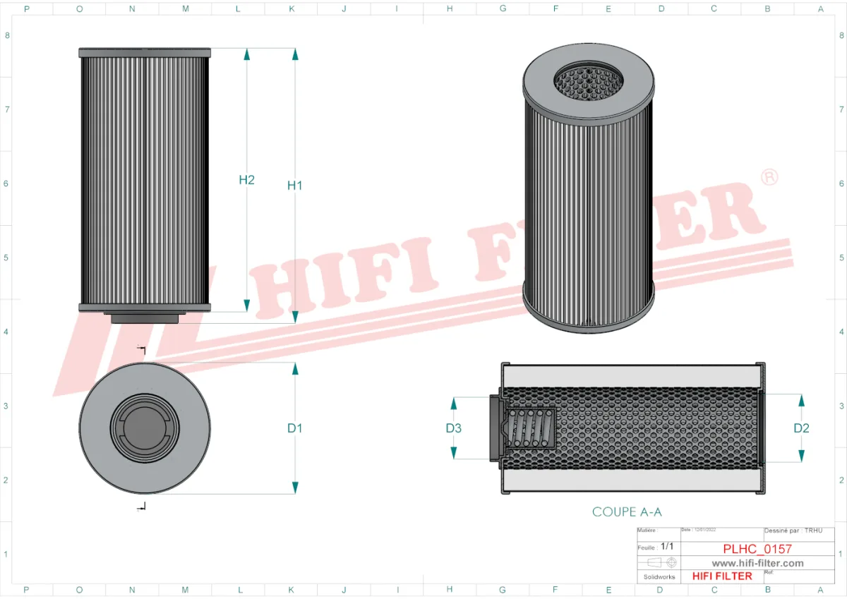Rysunek techniczny Hifi Filter SH63352