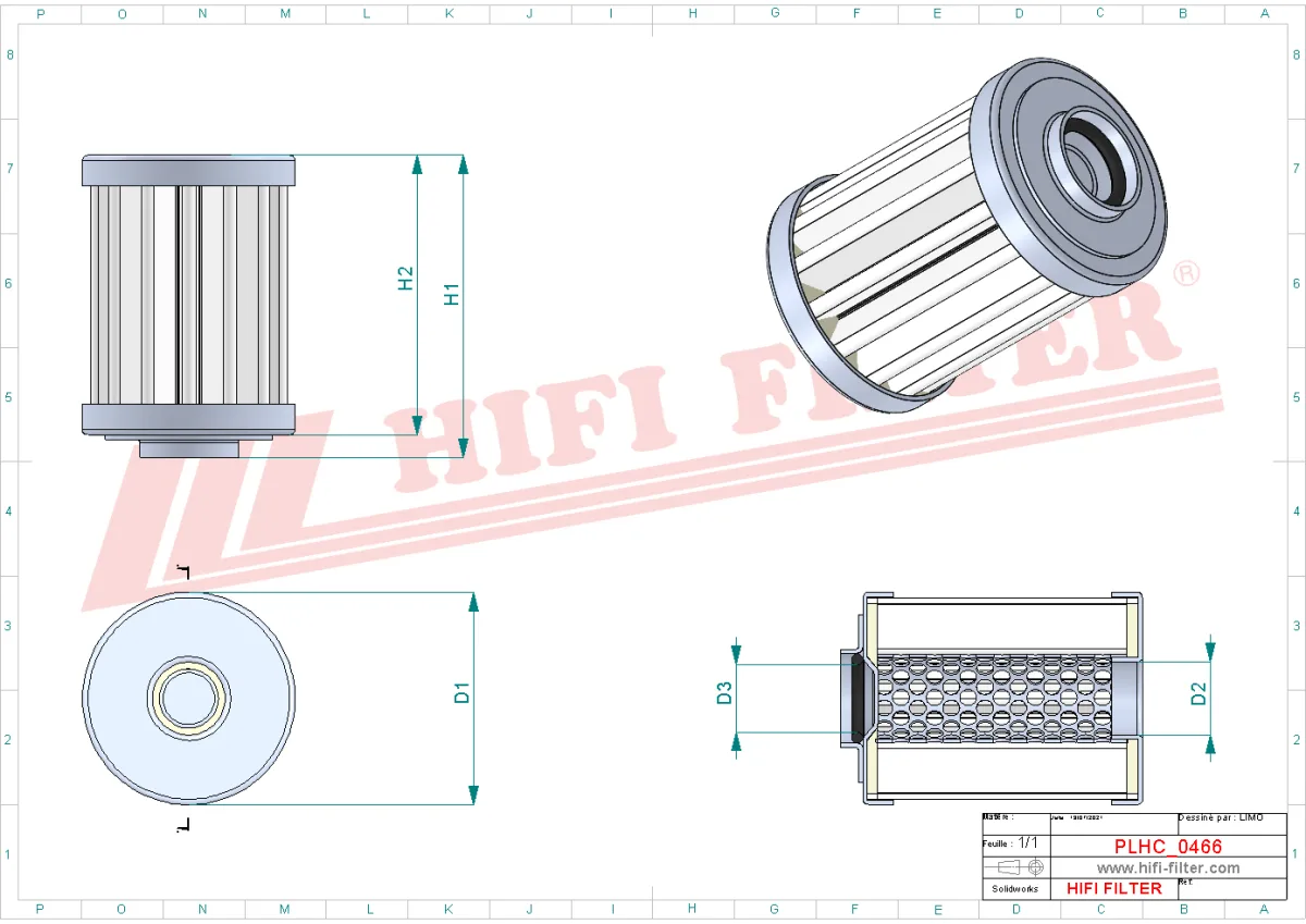 Rysunek techniczny Hifi Filter SH63444
