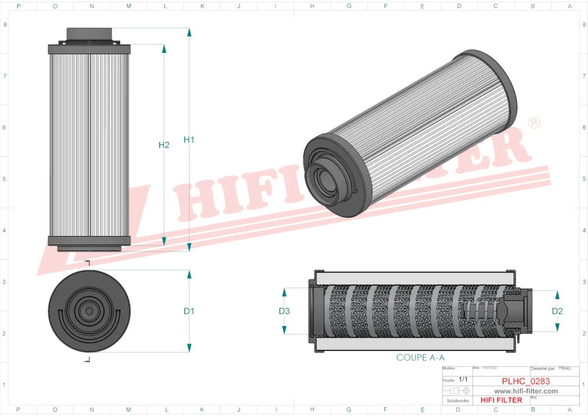 Rysunek techniczny Hifi Filter SH63626