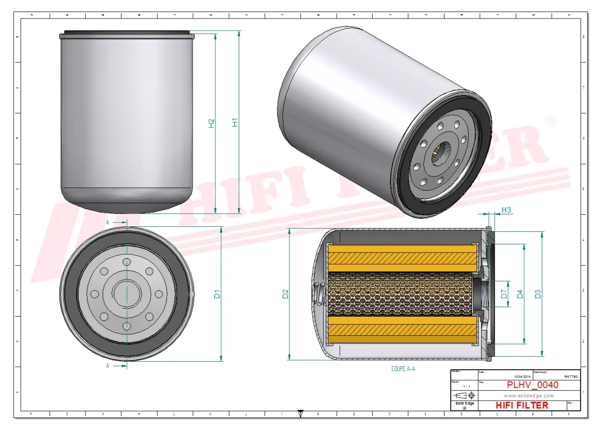 Rysunek techniczny Hifi Filter SH63944