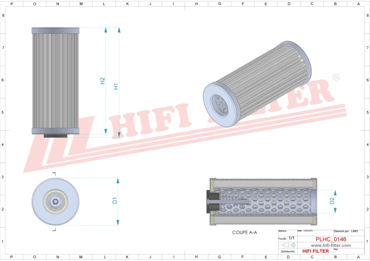 Rysunek techniczny Hifi Filter SH65607