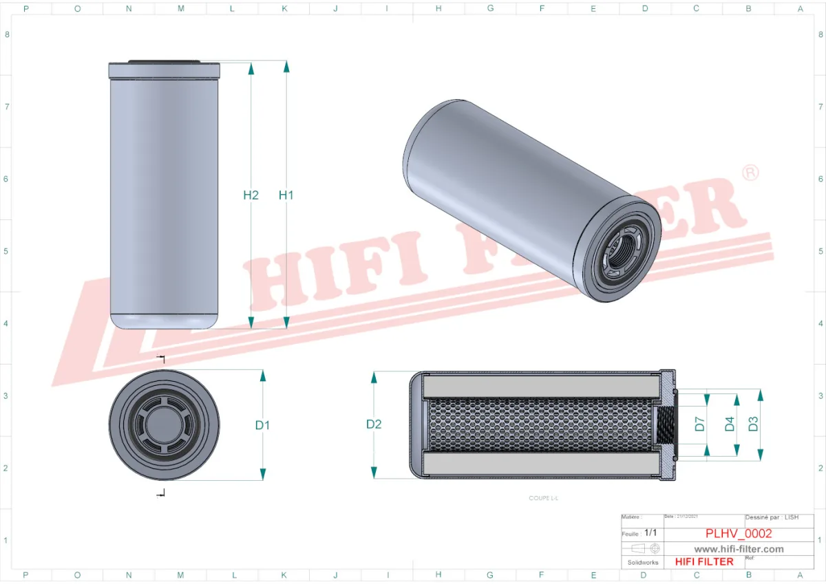 Rysunek techniczny Hifi Filter SH66084