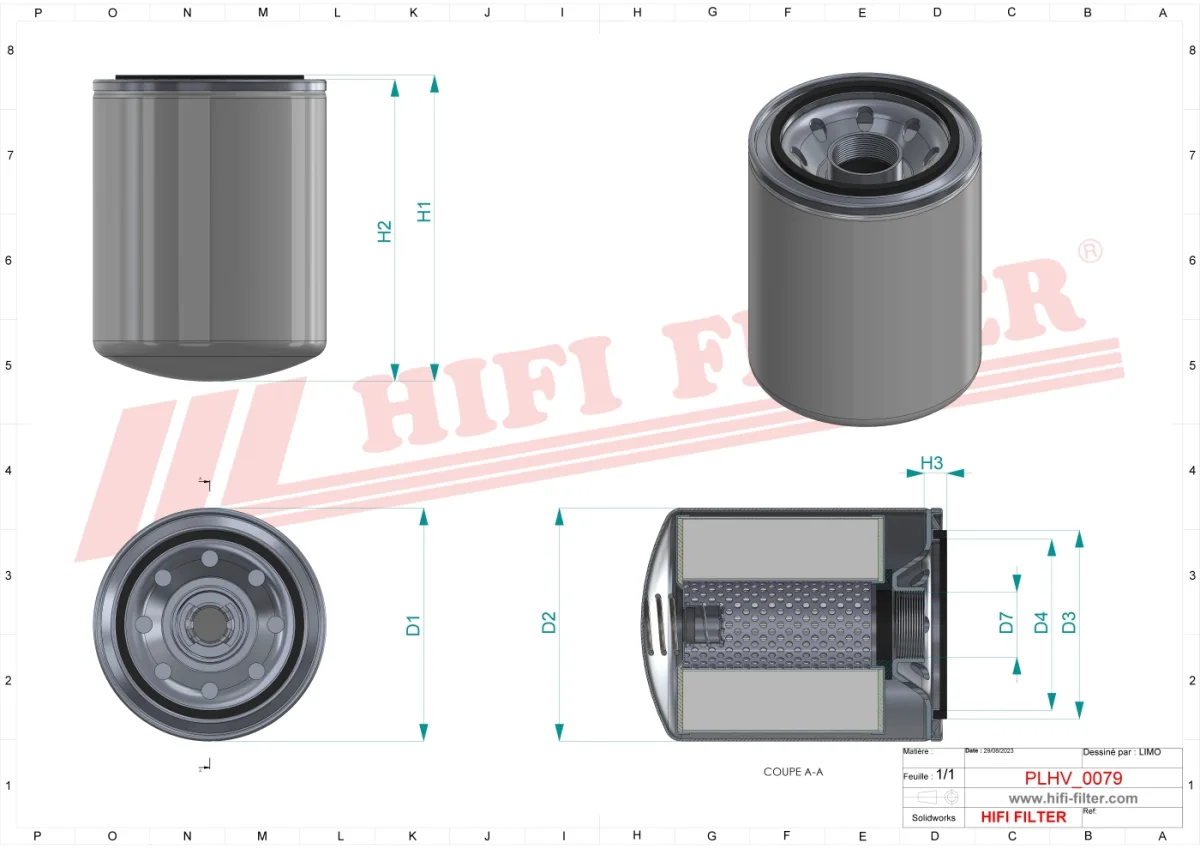 Rysunek techniczny Hifi Filter SH66286