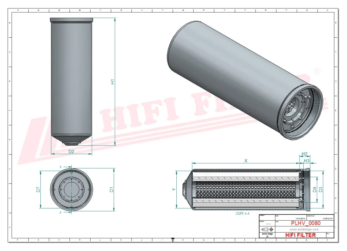 Rysunek techniczny Hifi Filter SH66292