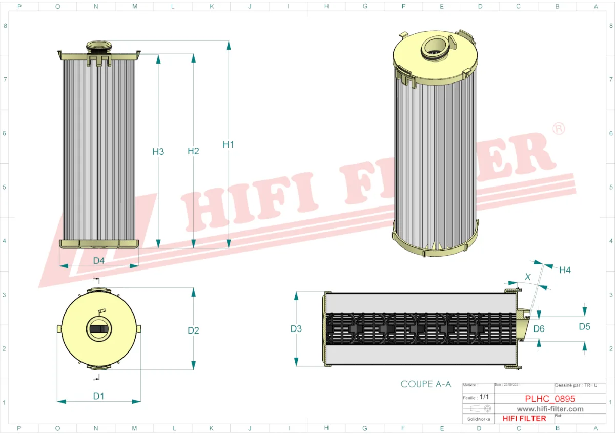 Rysunek techniczny Hifi Filter SH66334