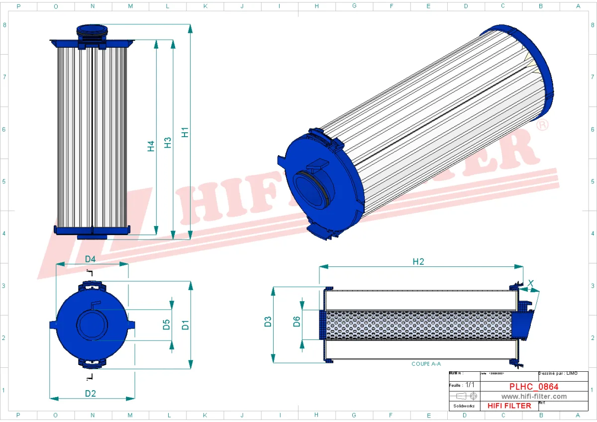 Rysunek techniczny Hifi Filter SH66353