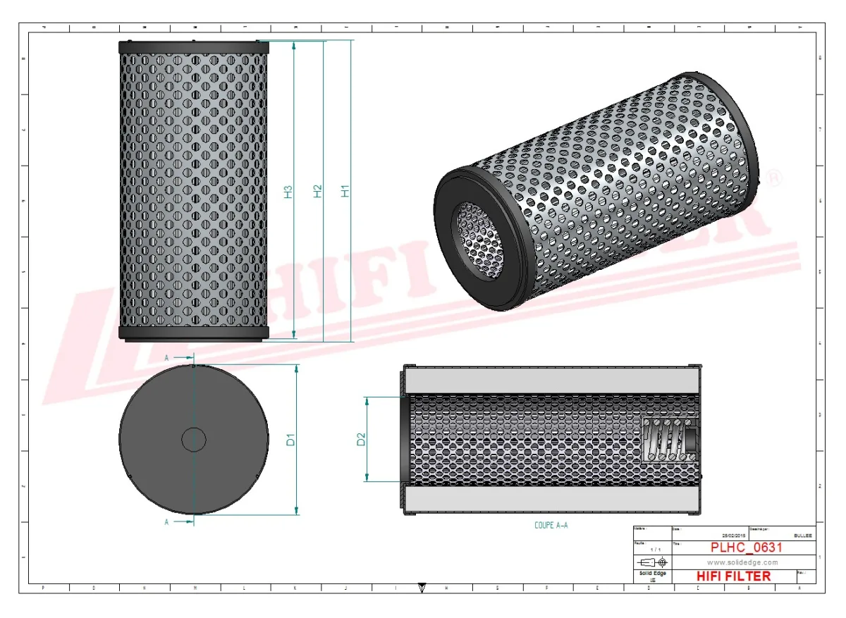 Rysunek techniczny Hifi Filter SH67340