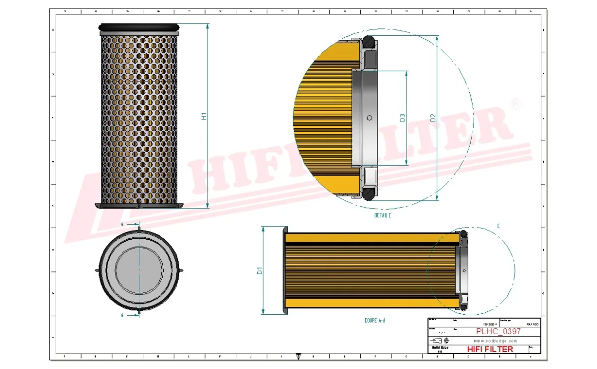 Rysunek techniczny Hifi Filter SH68238SP