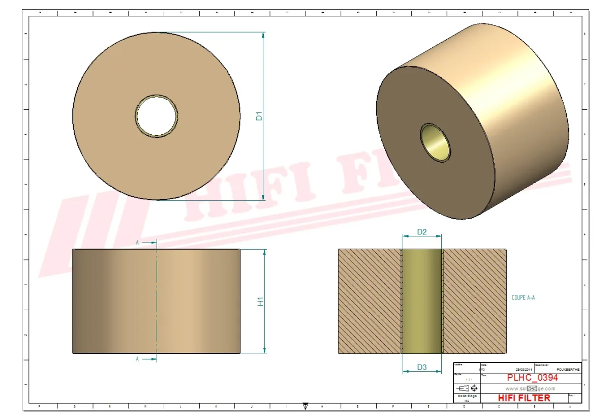 Rysunek techniczny Hifi Filter SH70534CH