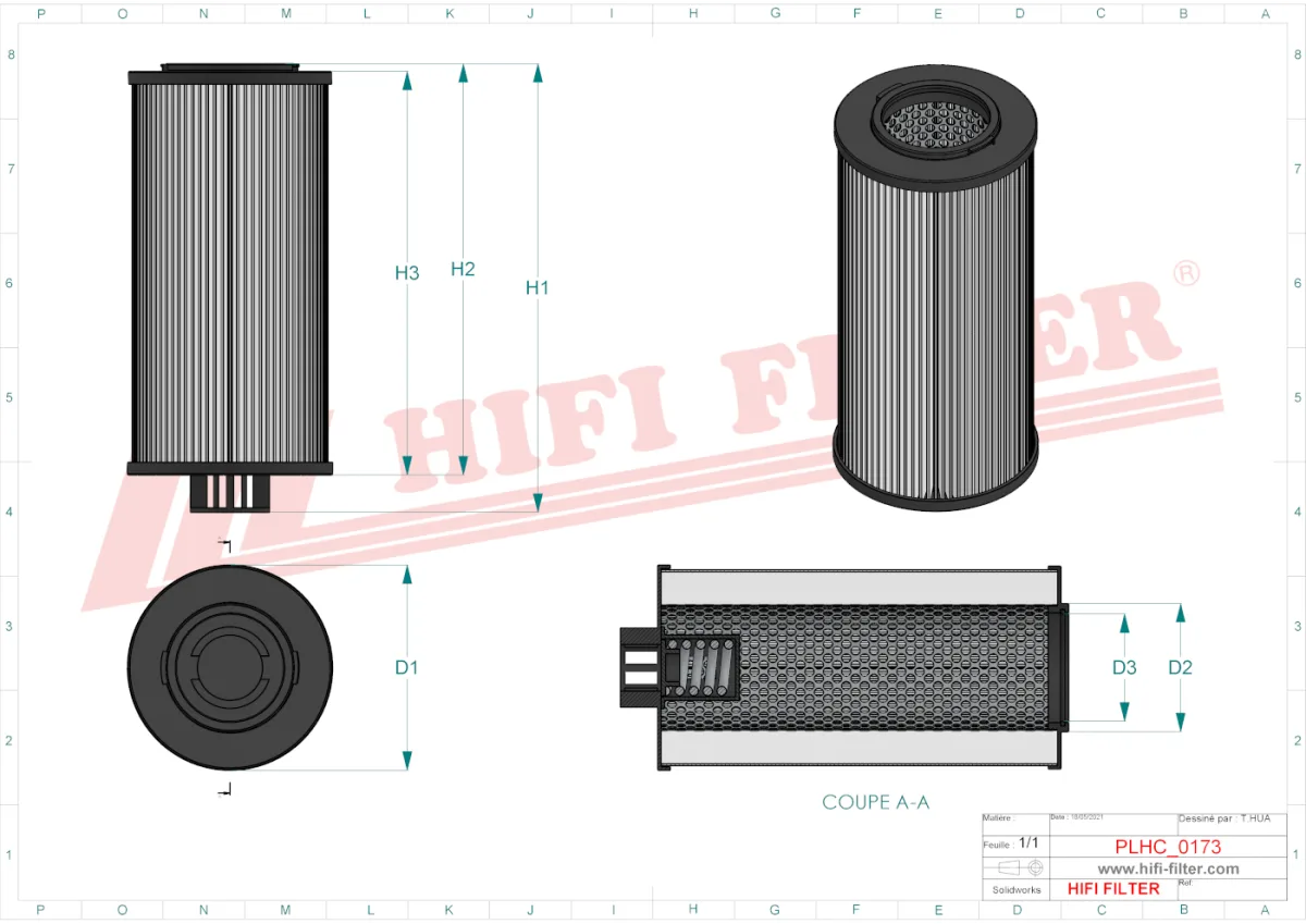 Rysunek techniczny Hifi Filter SH74015FENCO