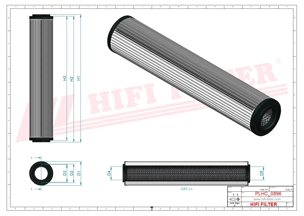 Rysunek techniczny Hifi Filter SH74557SP