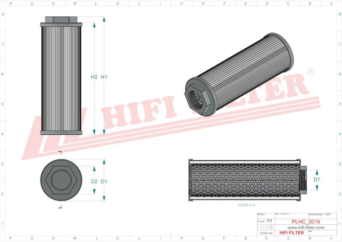 Rysunek techniczny Hifi Filter SH77133