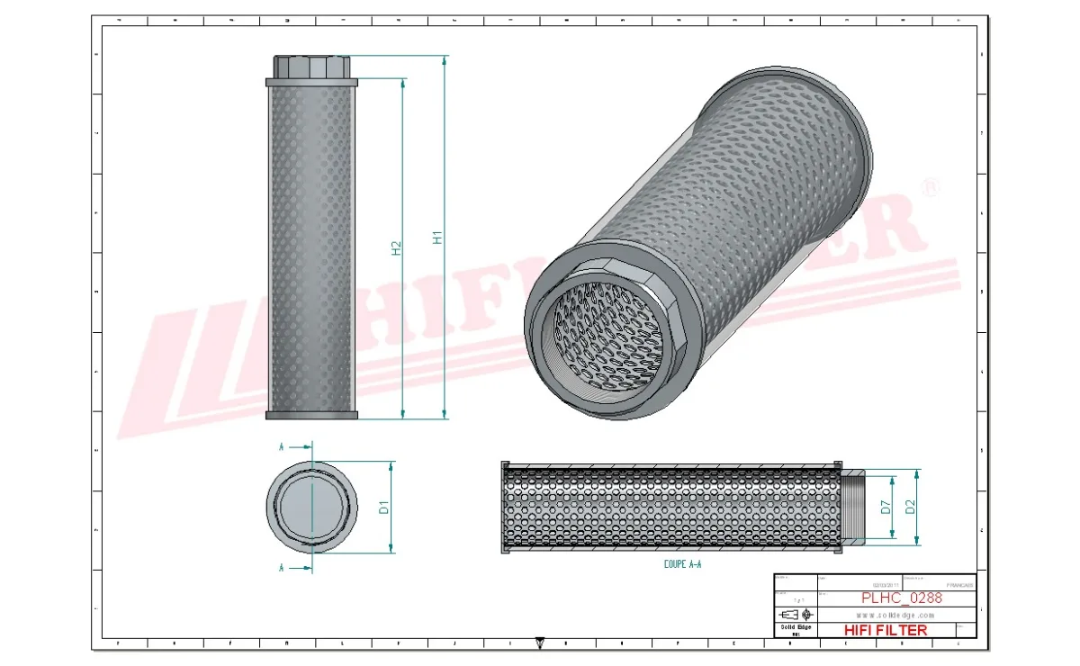 Rysunek techniczny Hifi Filter SH77308