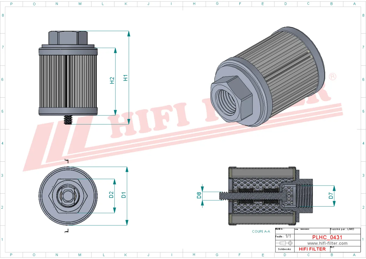 Rysunek techniczny Hifi Filter SH77581