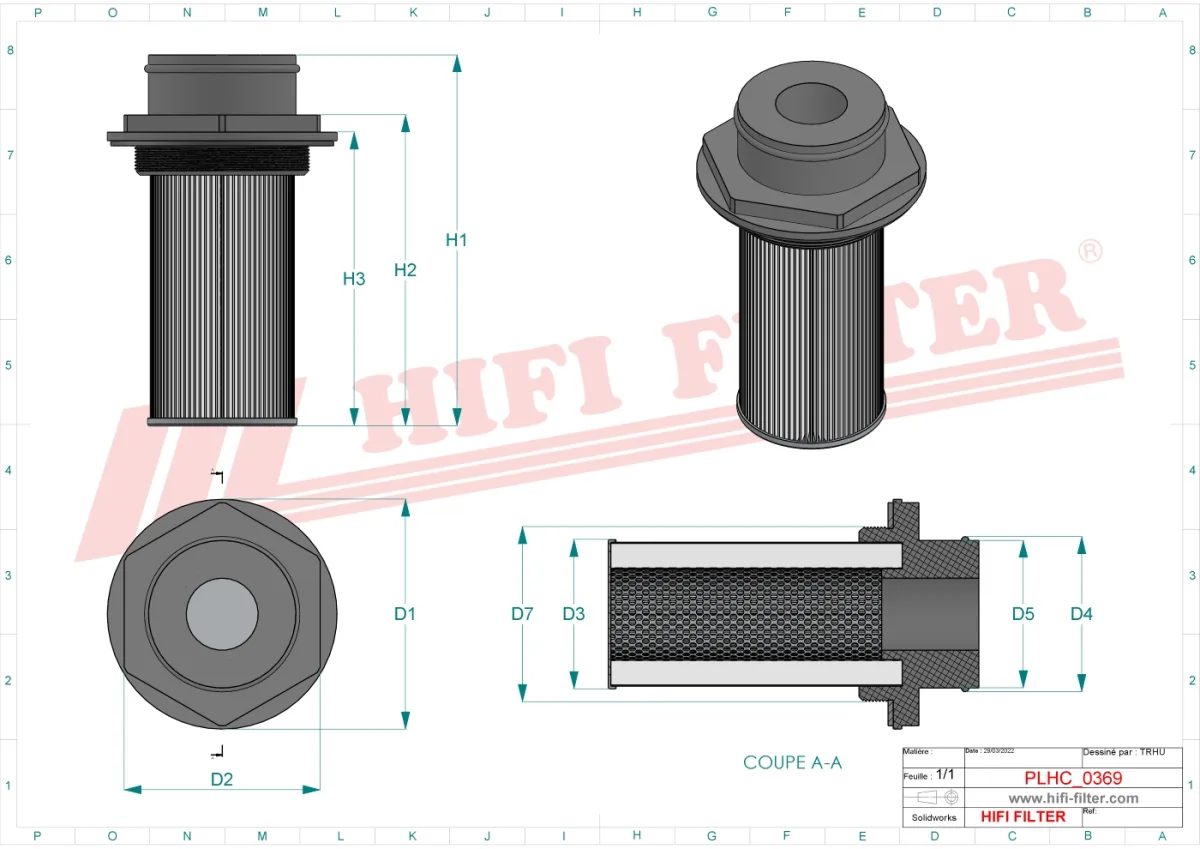 Rysunek techniczny Hifi Filter SH779001
