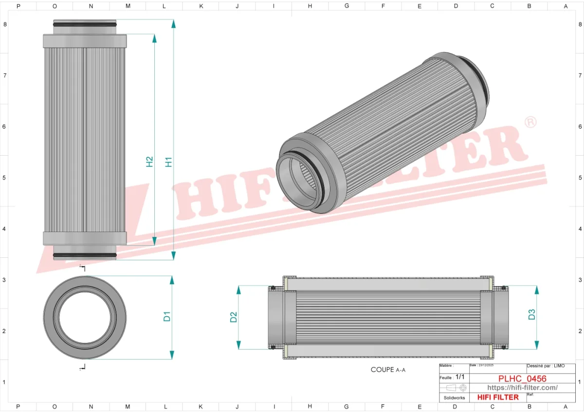 Rysunek techniczny Hifi Filter SH87698V