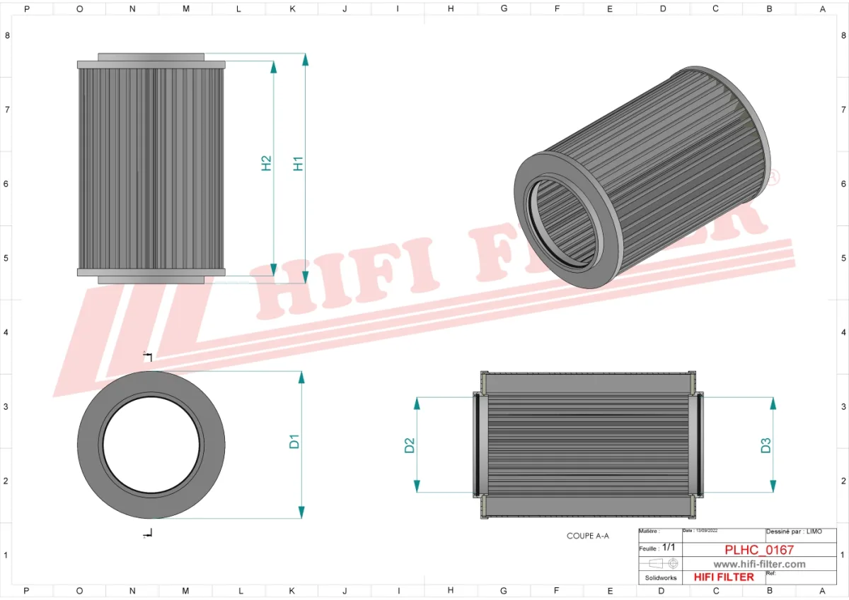 Rysunek techniczny Hifi Filter SH87881