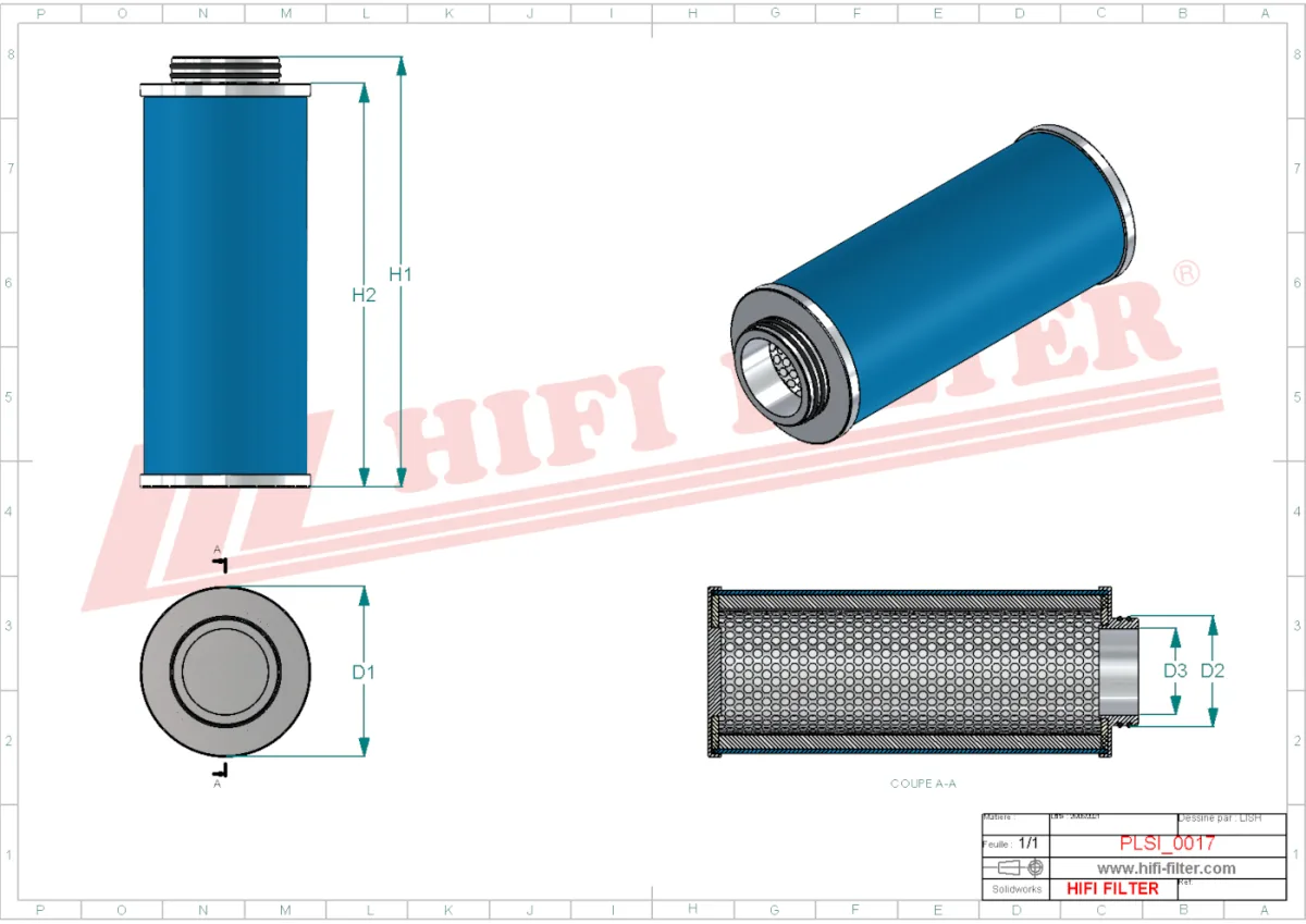 Rysunek techniczny Hifi Filter SI85020