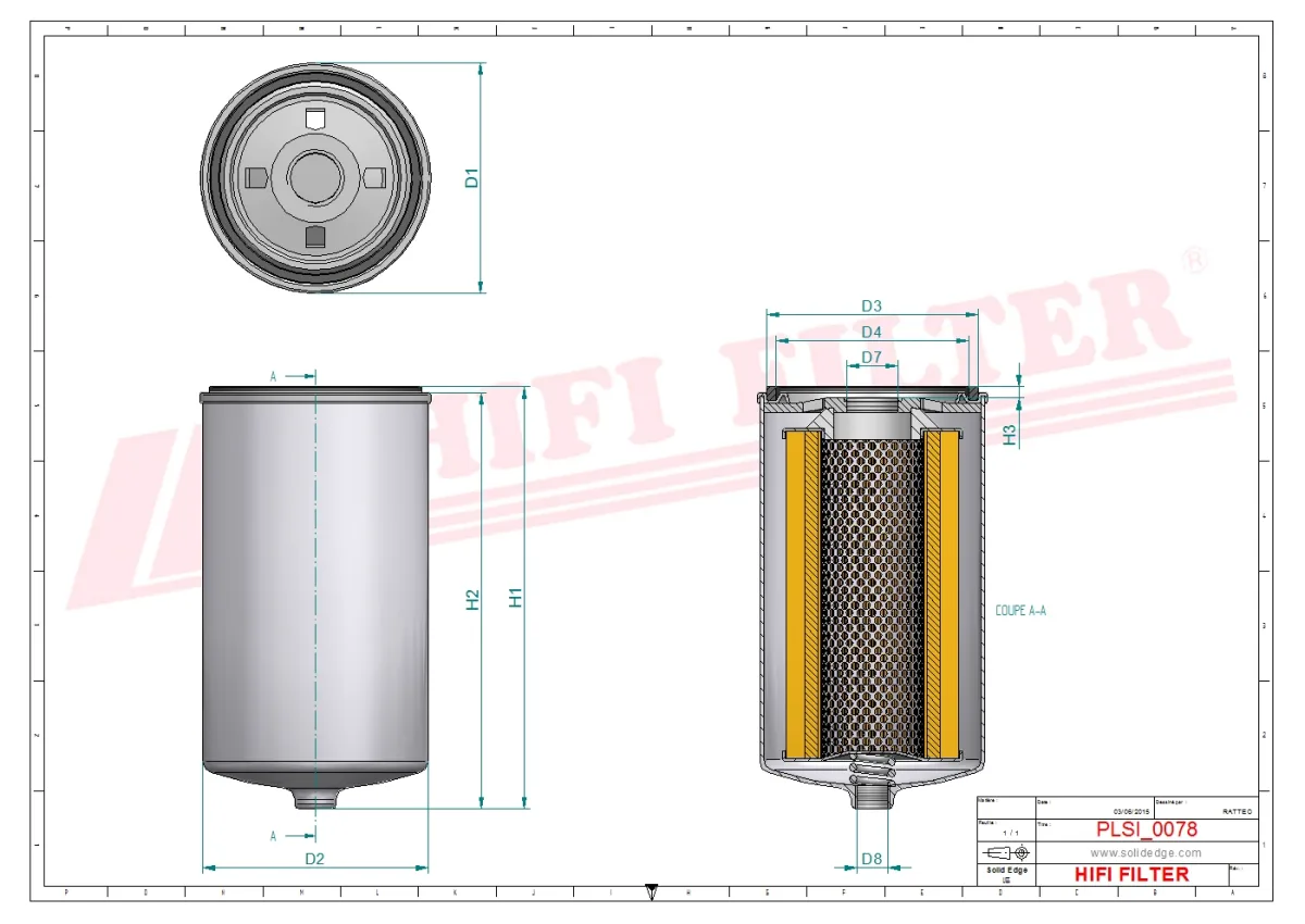 Rysunek techniczny Hifi Filter SI85180