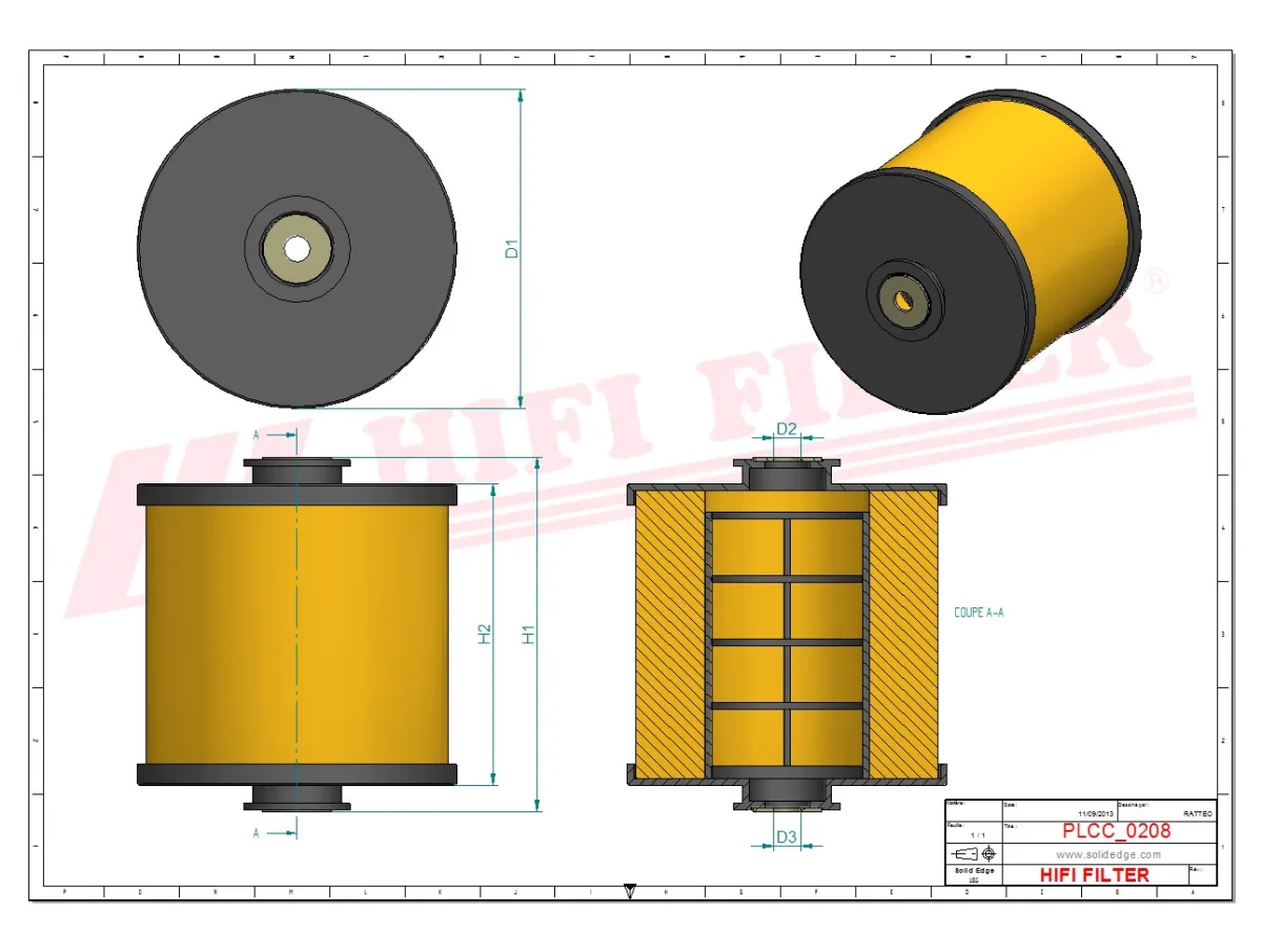 Rysunek techniczny Hifi Filter SN066