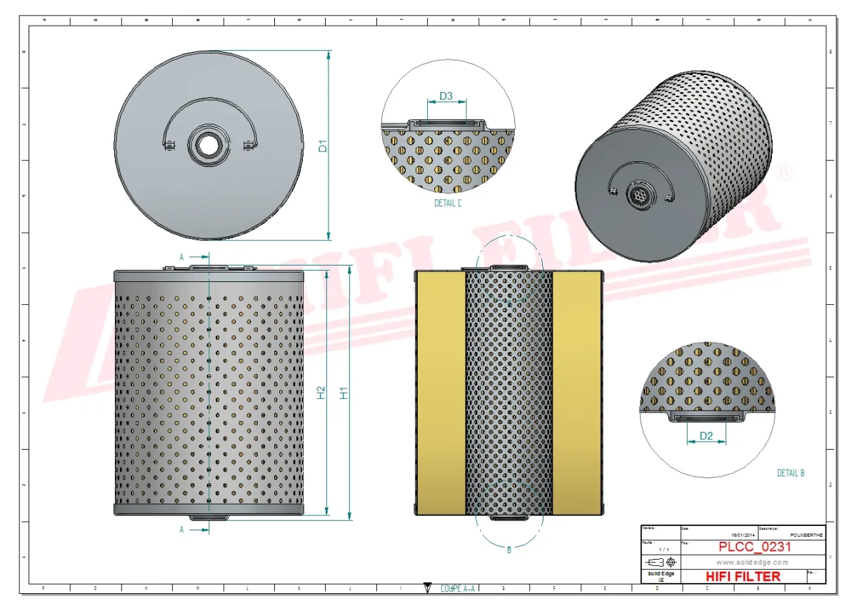 Rysunek techniczny Hifi Filter SN1129
