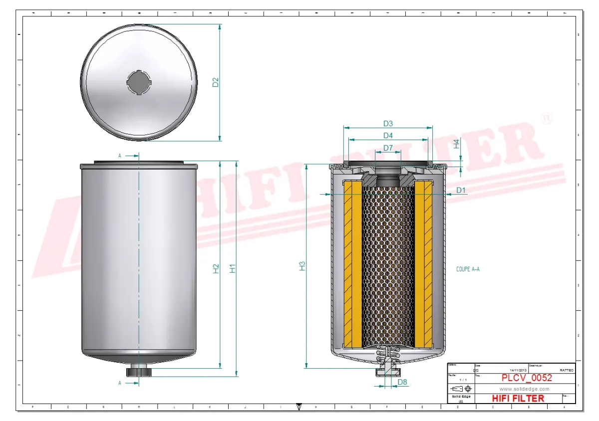 Rysunek techniczny Hifi Filter SN1218