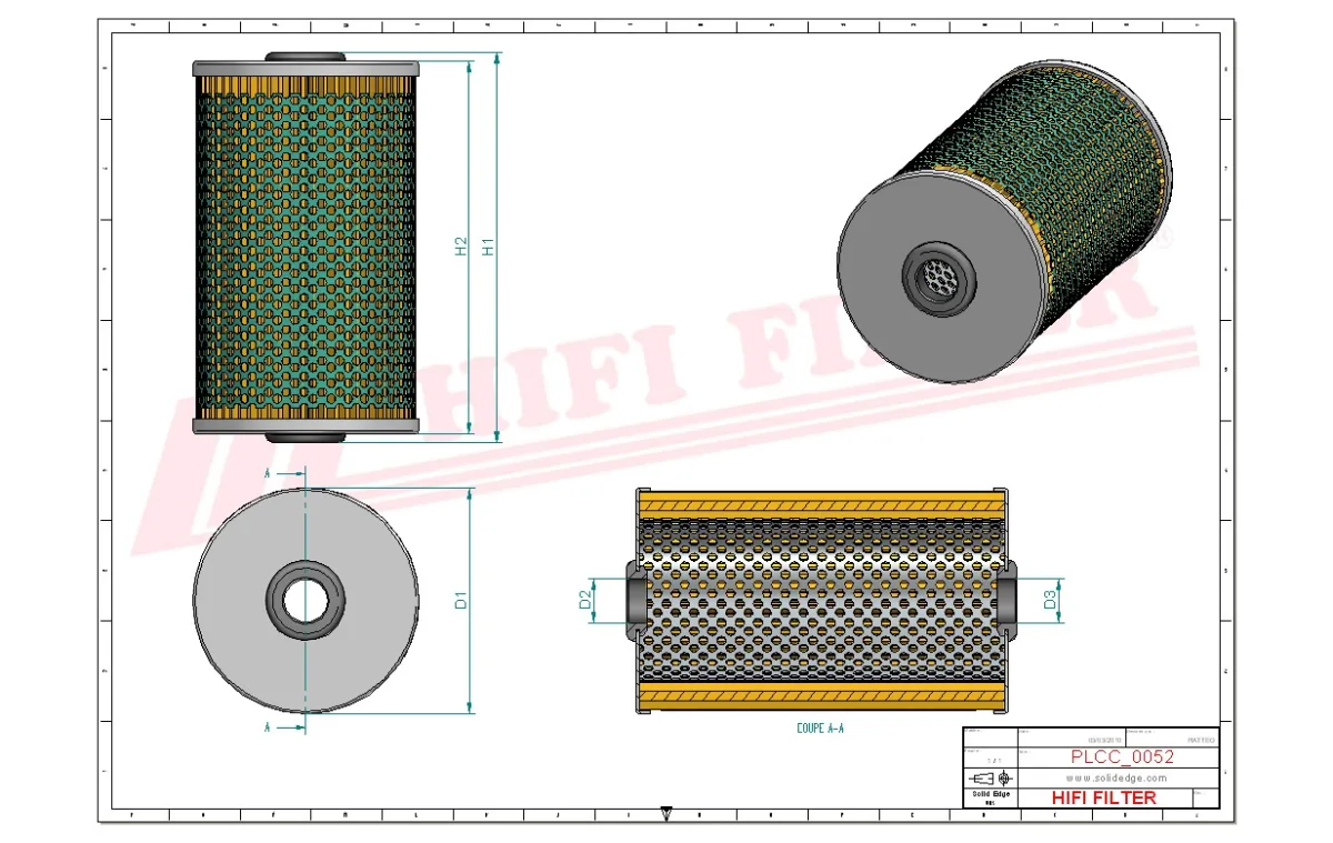 Rysunek techniczny Hifi Filter SN21032