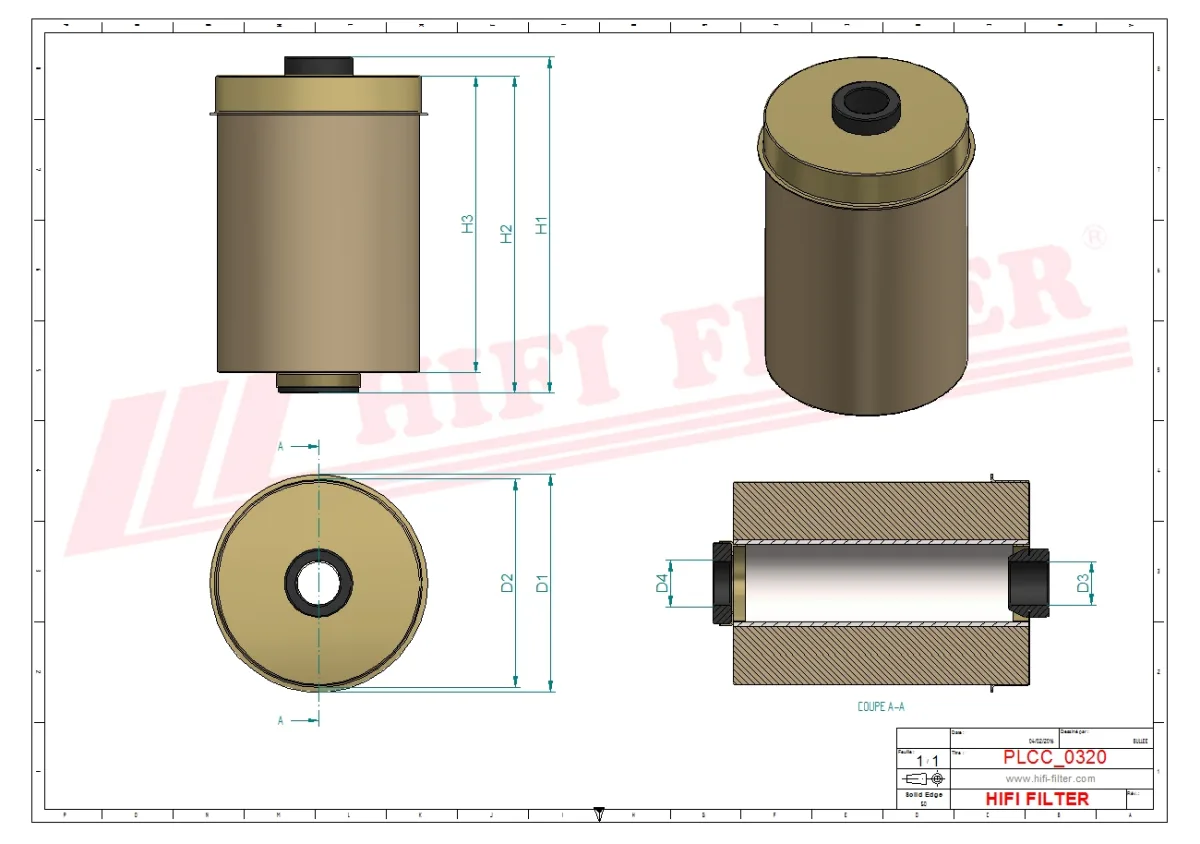 Rysunek techniczny Hifi Filter SN21042