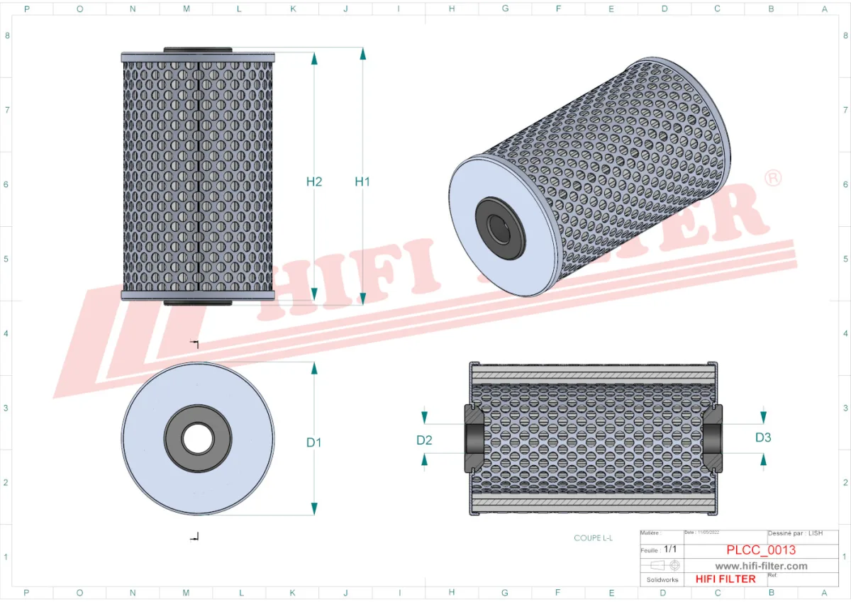 Rysunek techniczny Hifi Filter SN21050