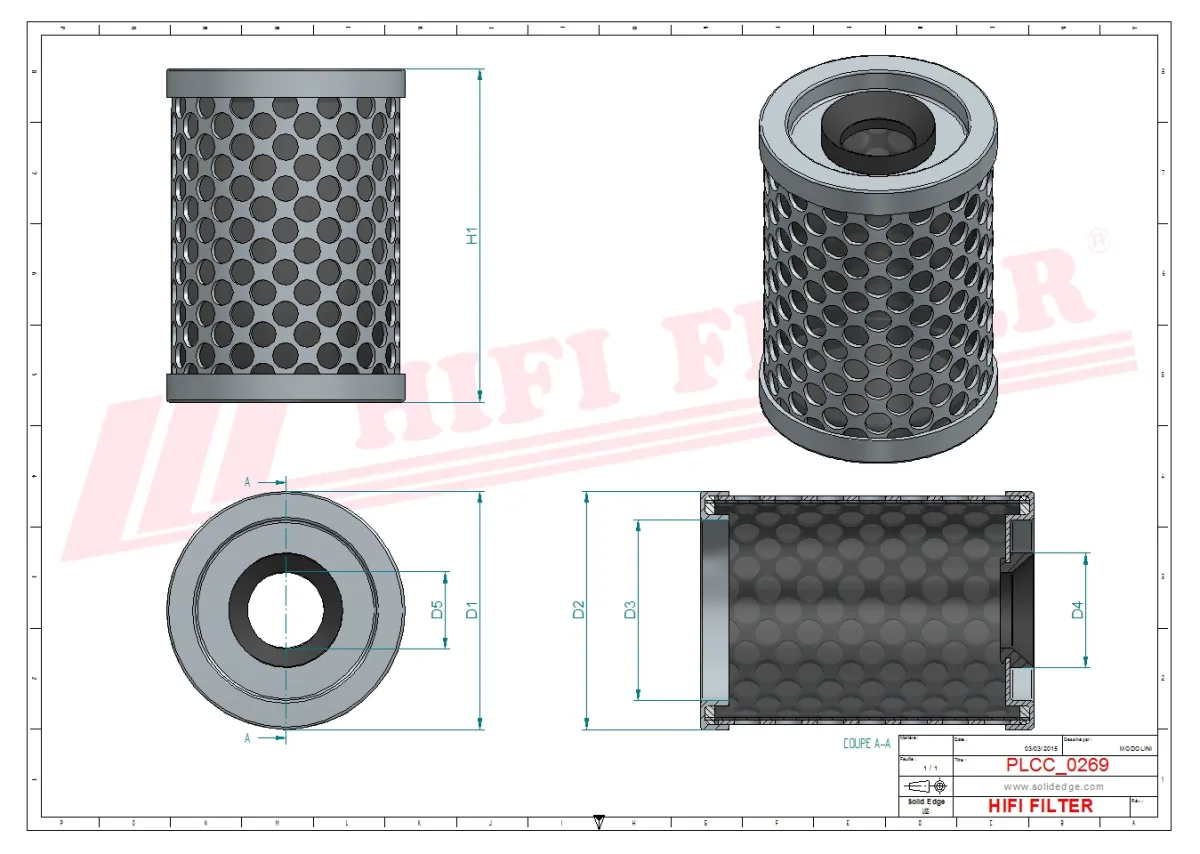 Rysunek techniczny Hifi Filter SN21582