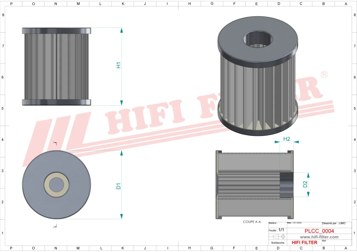Rysunek techniczny Hifi Filter SN21589