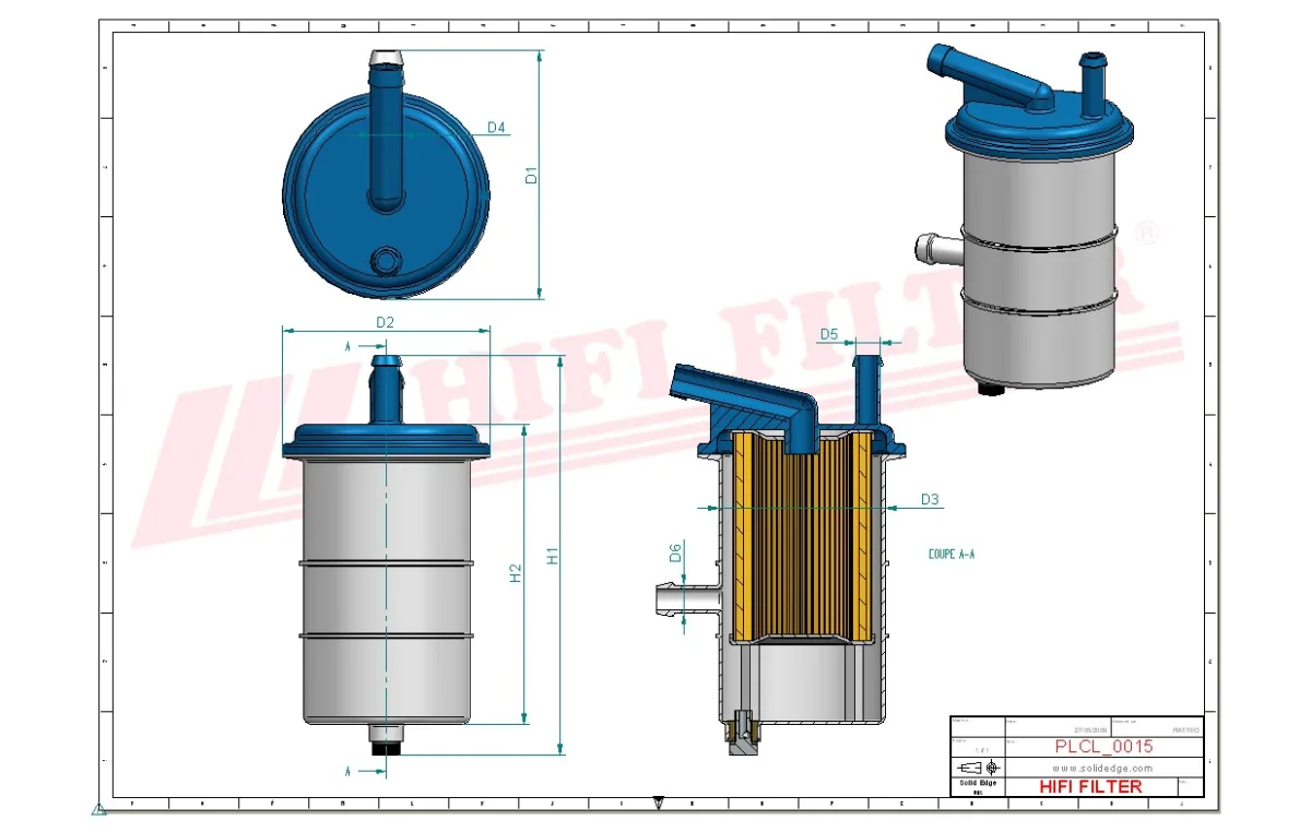 Rysunek techniczny Hifi Filter SN25000