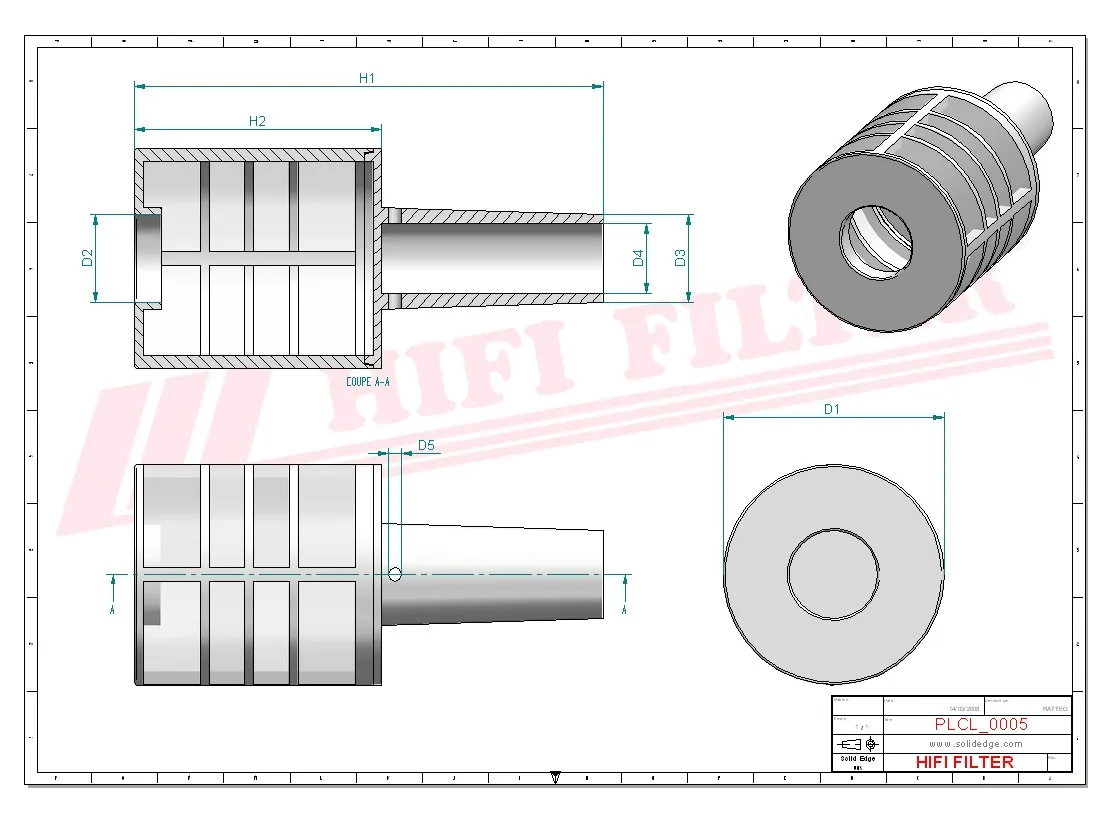 Rysunek techniczny Hifi Filter SN25028